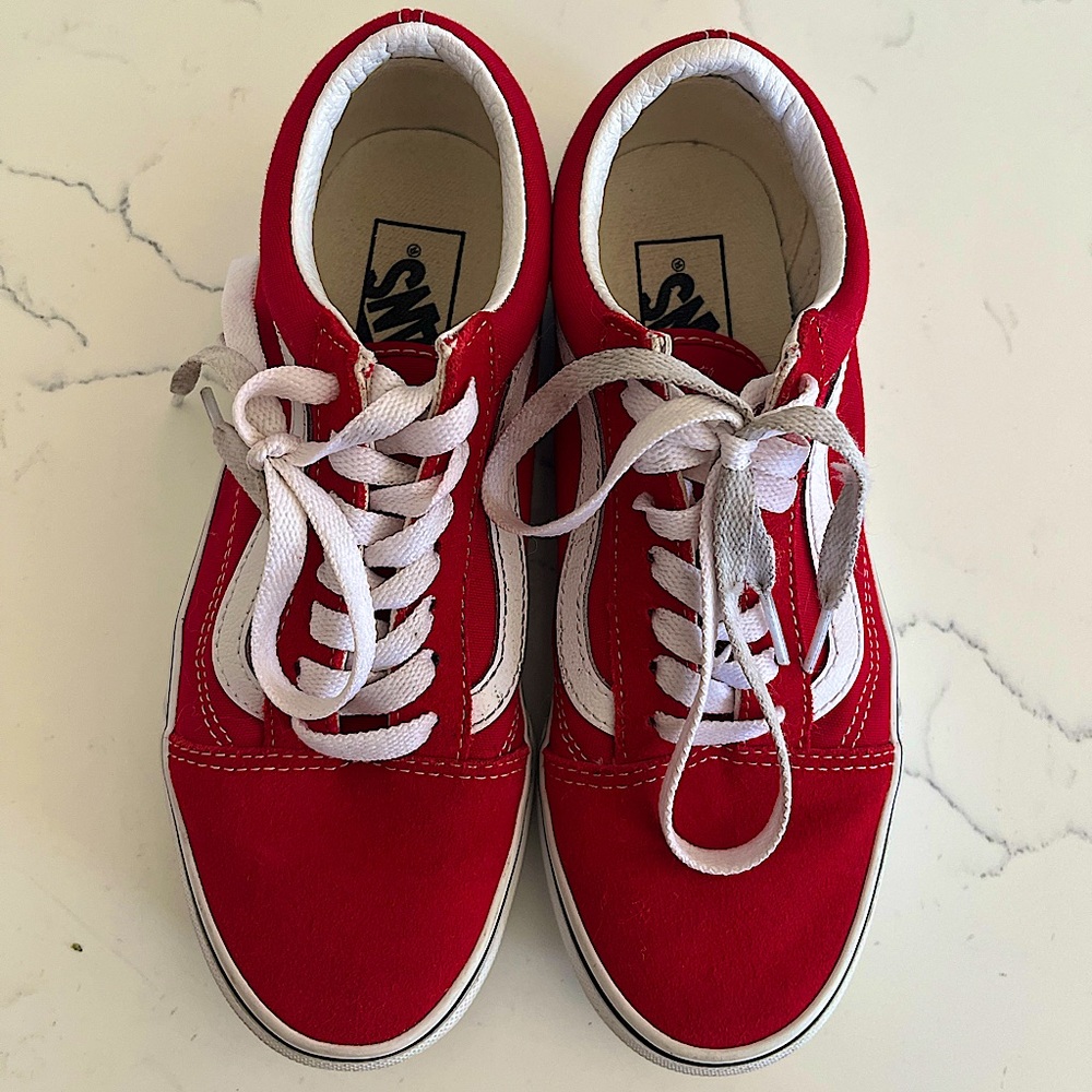 Red suede and canvas Van’s